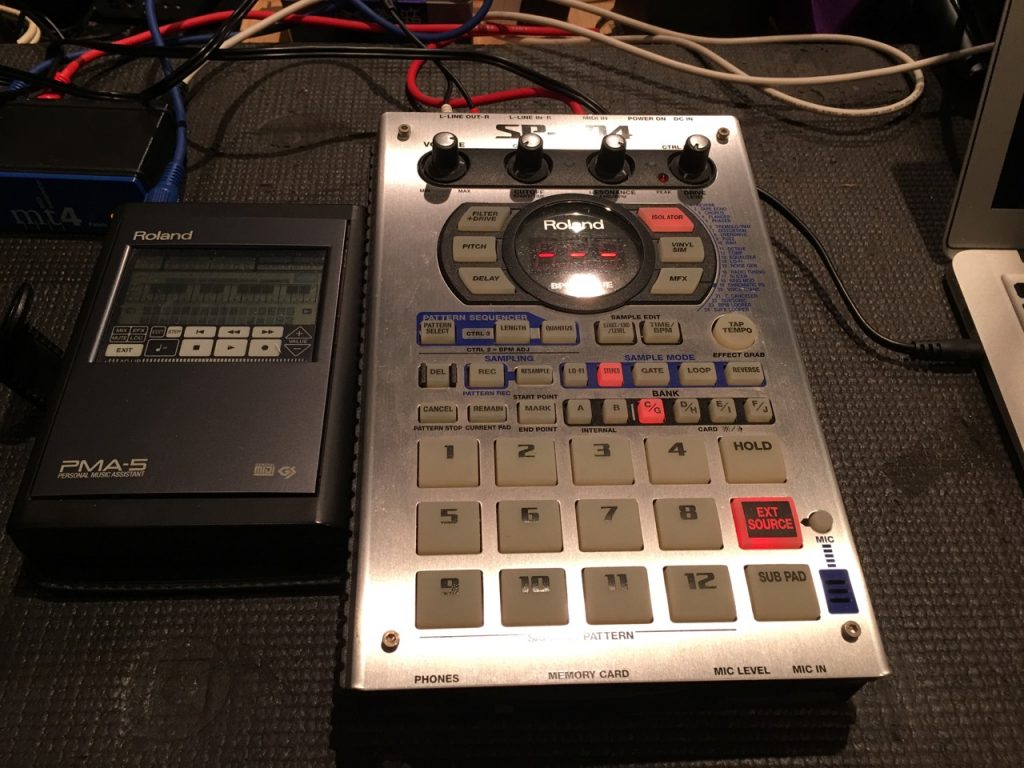 Roland PMA-5 and SP-404